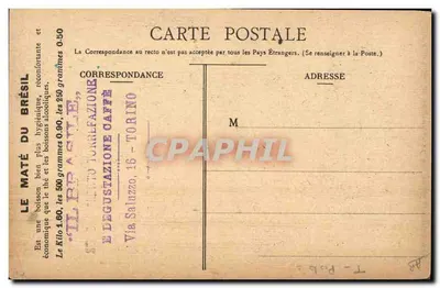 El café del Brasil — publicidad para bebida higiénica — editor 'Il Brasile' en Turín — Reverso