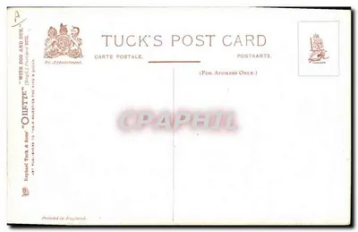 Caccia al Blackcock — scena di caccia al Blackcock — disegno di M. Drummond, editore Tuck & Sons — Verso