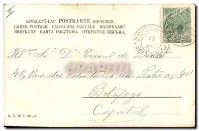 Łowienie gołębi — scena wiejska — wydawca K. Rösler — Rewers