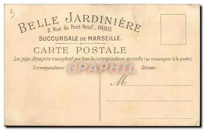 As Rondas Infantis — Belle Jardinière, Paris — Filial de Marselha — Verso