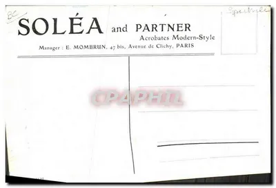 SOLÉA and PARTNER — Akrobaci stylu nowoczesnego — Wydawca: SABRAC GENEVE — Rewers