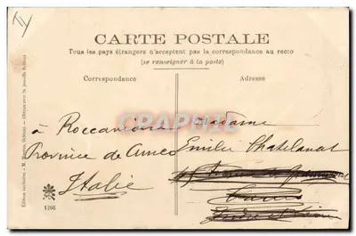 Stara pocztówka Kiosku muzycznego Ogrody Wystawa Orleans 1905 — Rewers