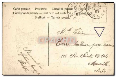 Arranjo de flores azuis — Lembrete — A. Lafonnie, n° não visível — Verso