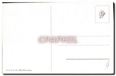 Dwa jeleńce w lesie — ilustracja — H. K. & Co. M. Série 524, Dessau — Rewers