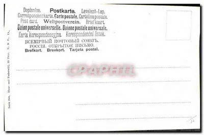 Cerw w krajobrazie górskim — wydawca K. & R., seria 844 — Rewers