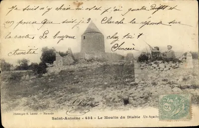 Saint-Antoine — Le Moulin du Diable (ruines) — Phototypie E. Lacour — Marseille, n° 434