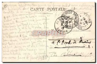 Em Savoia — Caça ao cabrito — Coleção L. Grimal, Chambéry — Verso
