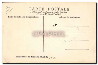 Mulher em perfil — estilo Art Nouveau — Broderie Illustrée, n° 30 — Verso