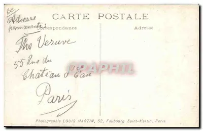 O Vésuve. Acrobatas em balanço — Fotografia Louis Martin, 52, Faubourg Saint-Martin, Paris — Verso