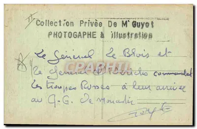 O General D'Étrichs e as tropas russas ao chegarem ao QG de Montréal — Coleção Privada de M. Guyot — Verso