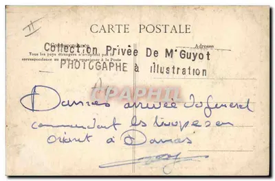 Soldati in veicolo militare — Darras, Oriente — Fotografia di M. Guyot — Verso