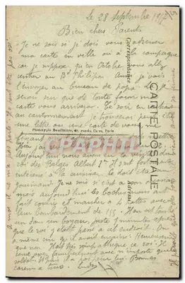 Turcy marszujący w Furnes przed królem Albertem — Fototypia Baudinière, nr 196 — Rewers