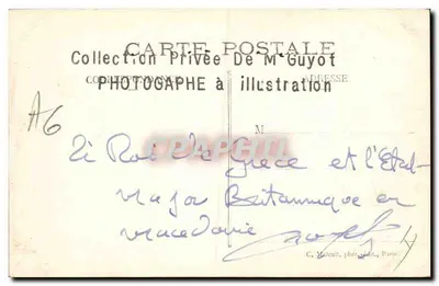 Majores britânicos e o Estado na Macedônia — Coleção Privada de M. Guyot, C. Malecult, fot. edit., Paris — Verso