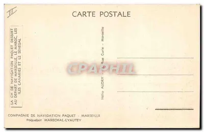 Nave Marechal-Lyautey — Compagnia di Navigazione Paquet — Marsiglia — Verso