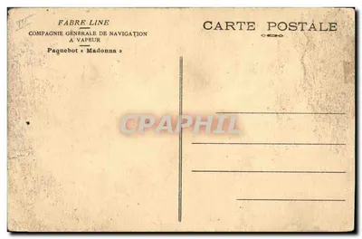Paquebot Madonna — Compagnie Générale de Navigation — Fabre Line — Achterkant