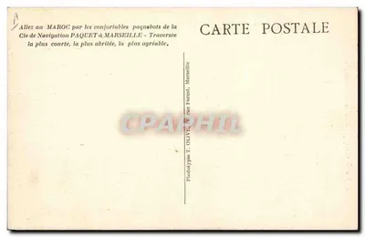 Maréchal Lyautey — Correio do Marrocos — Ancoragem no Cais de Casablanca — Ofertado pela Companhia de Navegação Paquet — Verso