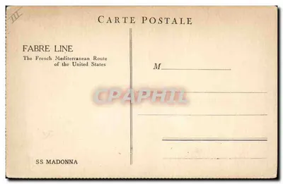 SS MADONNA — Nave della linea Fabre — Editore sconosciuto, n° III — Verso