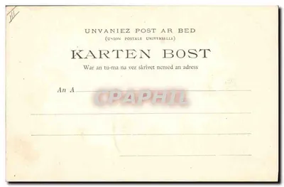 Cmentarz bretoński — Bretagne (Kolekcja E.H.) — Wydawca E.H., nr 128 — Rewers