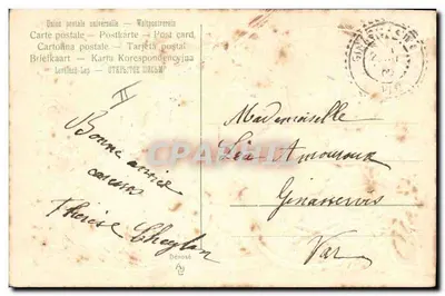 Fioletowe kwiaty — 'Doux souvenir!' — nieznany wydawca, numer seryjny nie widoczny — Rewers