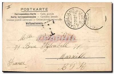 Stara pocztówka Fantazja Kwiaty — Rewers