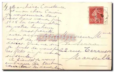 Młoda kobieta i zasnieżony dziecko — Wesołych Świąt — niewidoczny wydawca — Rewers