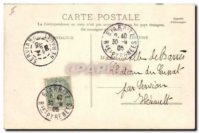 Bayonne — Plac Armes i rzeka Adour — R.&J. D. 10581,12 — Rewers