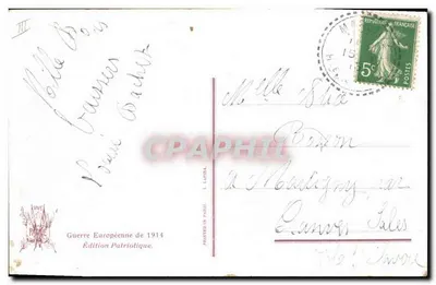 Geral de Castelnau — retrato militar — Édition Patriotique, Paris, 1914 — Verso