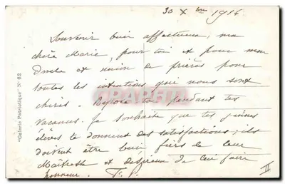Général de Castelnau — Général Sauveur de Nancy — Galerie Patriotique N° 62 — Verso