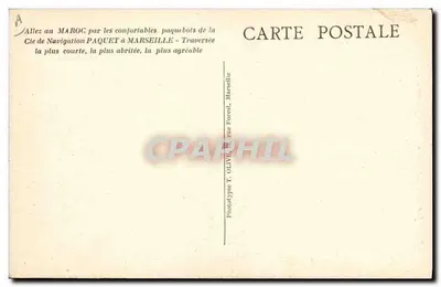 Maréchal Lyautey — Correio do Marrocos — Ancoragem no Cais de Casablanca — Ofertado pela Companhia de Navegação Paquet — Verso