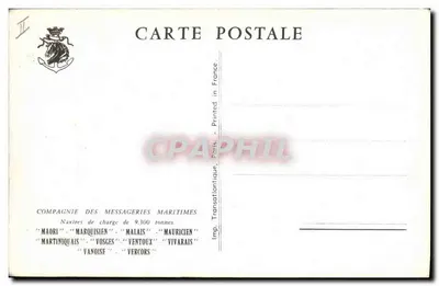 Navio de carga — Compagnie des Messageries Maritimes — n° II — Verso