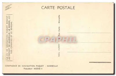 Navio de passageiros MEDIE-II — Companhia de Navegação Paquet — Marselha — Verso