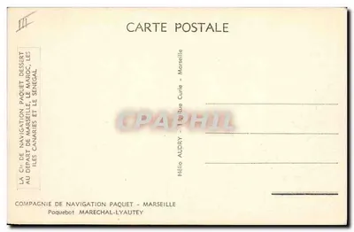 Parowóz Marechal-Lyautey — Spółdzielnia Żeglugi Paquet — Marsylija — Rewers