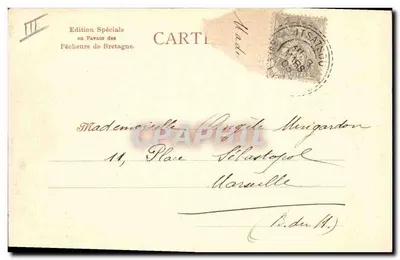 Trois pêcheurs bretons — scène de rue — éditée par Raphael Tuck & Fils, Paris, n° 358 — Verso