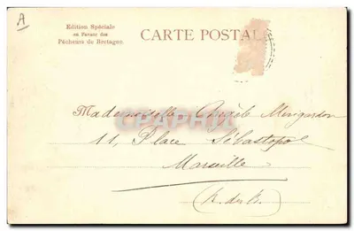 Kobieta bretońska trzymająca dziecko — Quimper — wydano przez Raphael Tuck & Sons, Paryż, nr 03 — Rewers