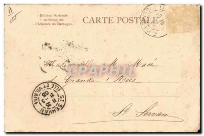 Fête de la Saint-Jean à Ploumagoar — scène de danse traditionnelle — éditeur Raphaël Tuck & Fils, Paris — Rewers