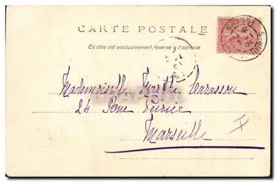 Kwitki i trójkątki — kartka pocztowa datowana na luty 1904 — wydawca nieznany — Rewers