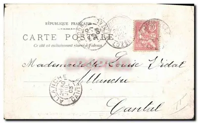 Le départ des chasseurs — scène de départ de chasseurs avec un chien — éditeur Chocolat-Vinay, série III, n°4 — Verso