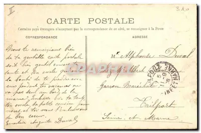 Montfermeil — Castelo da Maison Rouge — editor A. Moquet — Verso