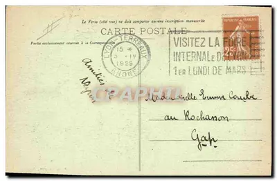 La Balme-les-Grottes - Stary Zamek Ambérieu - Spotkanie myśliwskie Ludwika XV - F. Vialatte fot., Oyonnax — Rewers