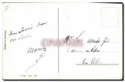 Pianista infantil — caricatura — Série III, n° 485, impressa na Alemanha — Verso