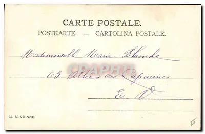 Junge Frau im Hofkleid — Verlag M. M. Vienne, Nr. III — Rückseite