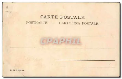 Jovem mulher segurando um pombo — ilustração — M. M. Vienne — Verso