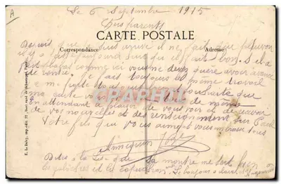 Nossos poilus na Alsácia — 1914-15 — Vivé, Paris N° 1921 — Verso