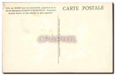 Maréchal Lyautey — Corriere del Marocco — Ancoraggio al Molo di Casablanca — Offerto dalla Compagnia di Navigazione Paquet — Verso