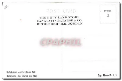 Belém - Uma Campanha de Natal — The Holy Land Store Canavati & Co. - H.K. Jordan — Verso