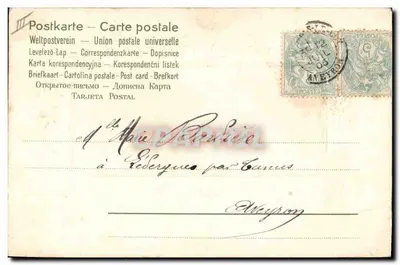 Pássaros em galho de hortência — Carta de Natal — Editor não identificado — Verso