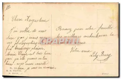 Mulher em carro — Boa Ano — M. M. MUNK, n° 240 — Verso