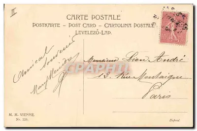 Giovane donna in pelliccia — decoro di vischio — editore M. M. Vienne, n° 229 — Verso