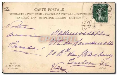 Scena zimowa z łosiami — M. M. Vienne, n° 395 — Rewers