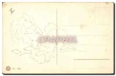 Bouquet di peonie — pittura ad acquarello — editore STF, n° 1354 — Verso